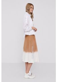 Guess Top damski kolor kremowy. Okazja: na co dzień. Kolor: beżowy. Materiał: dzianina. Wzór: gładki. Styl: casual #4