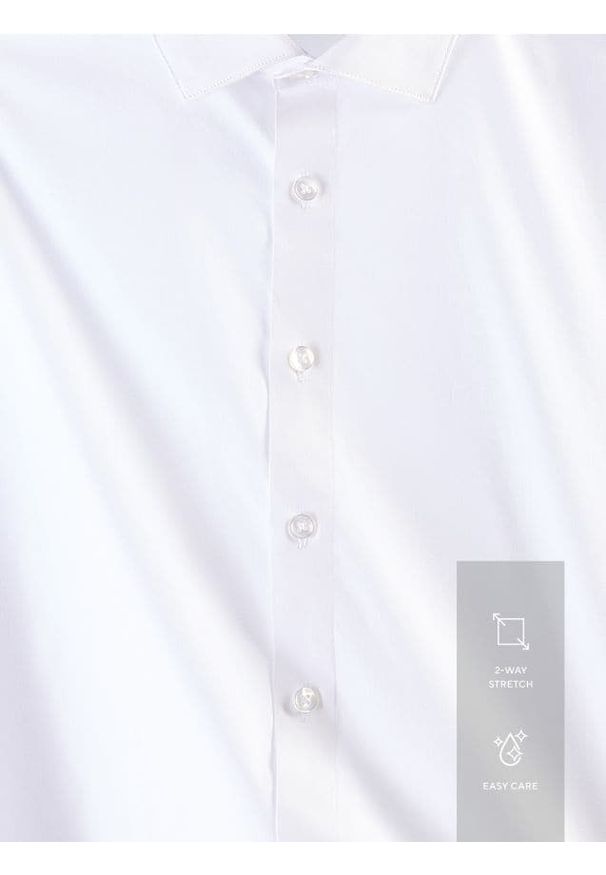 Reserved - Bawełniana koszula slim fit - biały. Kolor: biały. Materiał: bawełna