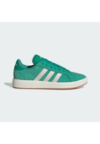 Adidas - Buty Grand Court Base 00s. Kolor: fioletowy, zielony, biały, wielokolorowy. Materiał: materiał. Sport: turystyka piesza
