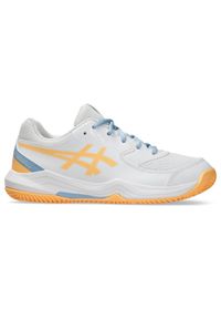 Buty do padla Asics Gel-Dedicate 8 GS. Kolor: niebieski, pomarańczowy, biały, wielokolorowy. Sport: tenis