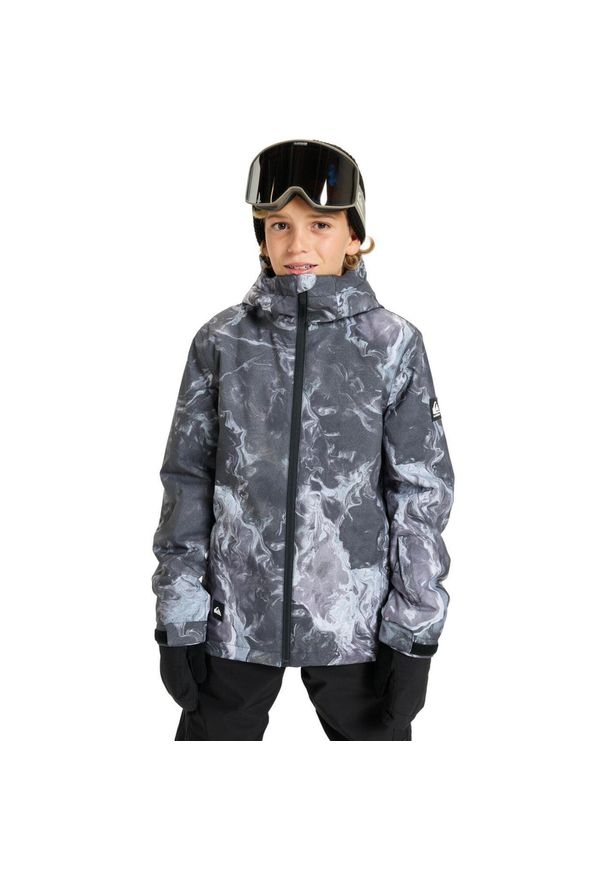 Quiksilver - Kurtka do sportów zimowych techniczna dla Chłopców MISSION PRINTED. Kolor: szary. Sezon: zima. Sport: narciarstwo