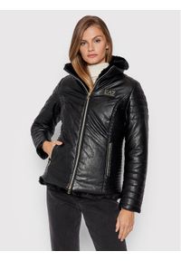 Kurtka z imitacji skóry EA7 Emporio Armani. Kolor: czarny. Materiał: skóra #1