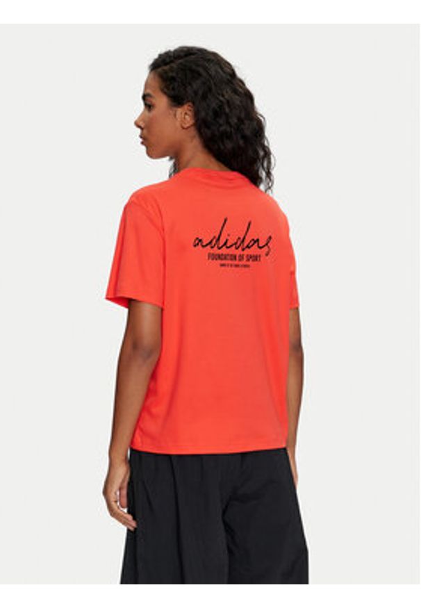 Adidas - adidas T-Shirt Signature Graphic Print IY1460 Pomarańczowy Loose Fit. Kolor: pomarańczowy. Materiał: bawełna. Wzór: nadruk