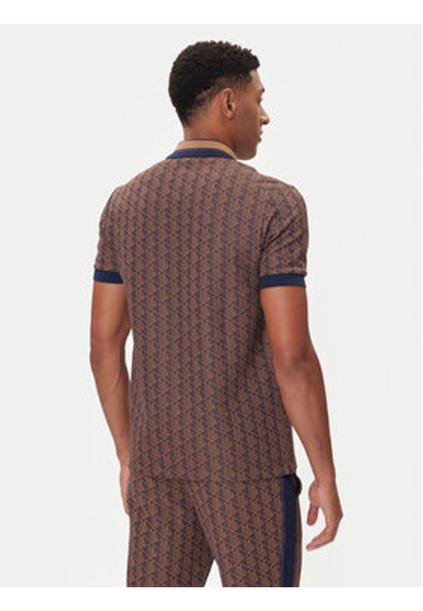 Lacoste Polo DH1417 Brązowy Regular Fit. Typ kołnierza: polo. Kolor: brązowy. Materiał: syntetyk, bawełna