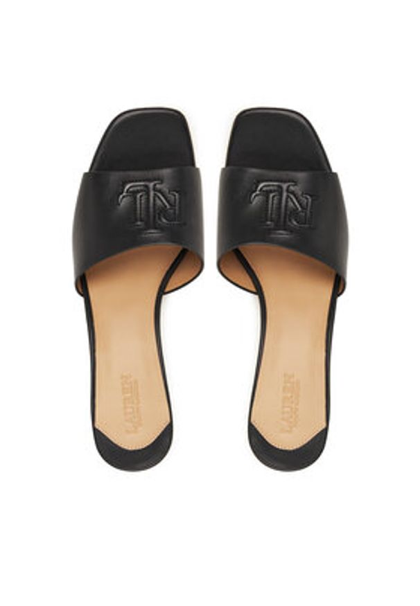 Lauren Ralph Lauren - LAUREN RALPH LAUREN Klapki Everley Block-Heel 802974364001 Czarny. Kolor: czarny. Materiał: skóra