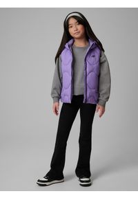 4f - 4F Bezrękawnik z wypełnieniem syntetycznym dziewczęcy - fioletowy 164 (13-14 lat). Okazja: na spacer, na co dzień, na uczelnię. Typ kołnierza: kołnierzyk stójkowy. Kolor: fioletowy. Materiał: syntetyk. Długość rękawa: bez rękawów. Sezon: lato. Styl: casual #2
