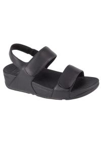 Sandały FitFlop Lulu FV8-090 czarne. Zapięcie: rzepy. Kolor: czarny. Materiał: skóra, guma. Sezon: lato #3