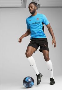 Puma - Męskie szorty treningowe Olympique Marsylia PUMA Black Copper Metallic. Kolor: wielokolorowy, czarny, szary. Sport: piłka nożna