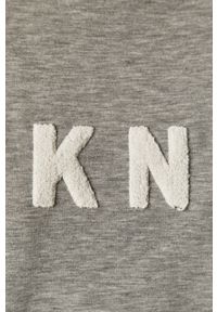 DKNY - Dkny - Bluza piżamowa. Kolor: szary. Materiał: poliester, dzianina, elastan. Wzór: aplikacja #2