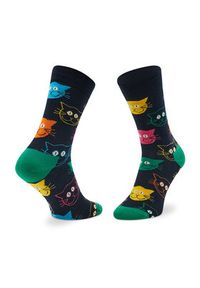 Happy-Socks - Happy Socks Zestaw 3 par wysokich skarpet unisex XMJA08-0150 Czarny. Kolor: czarny. Materiał: materiał