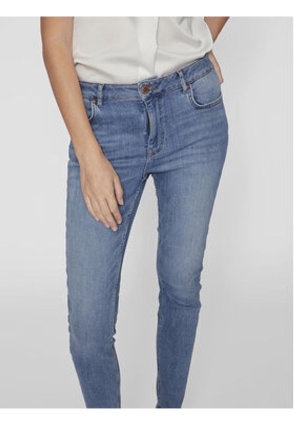 Vila Jeansy Sarah 14094341 Niebieski Skinny Fit. Kolor: niebieski