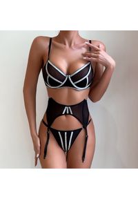 Intica - Komplet bielizny z ozdobną lamówką Mercan. Kolor: czarny. Materiał: materiał #5