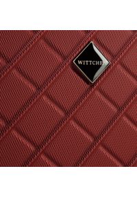 Wittchen - Kosmetyczka podróżna z ABS-u w ukośną kratkę bordowa. Kolor: czerwony. Wzór: kratka #6