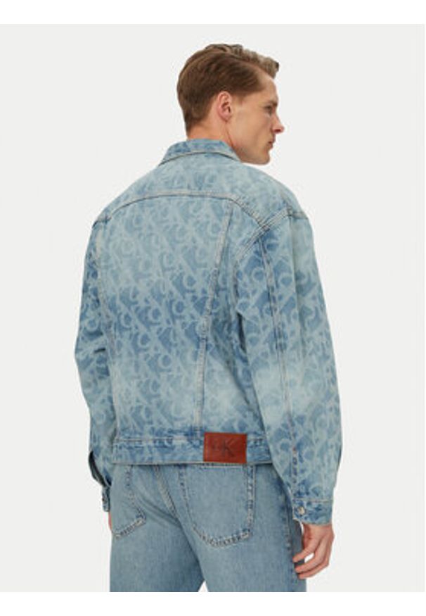 Calvin Klein Jeans Kurtka jeansowa LV04RG764G Niebieski Regular Fit. Kolor: niebieski. Materiał: bawełna