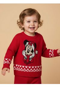 Sinsay - Sweter z nadrukiem Minnie Mouse - czerwony. Kolor: czerwony. Wzór: motyw z bajki, nadruk #1
