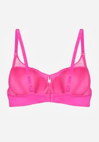 Renee - Różowy Biustonosz Ozdobiony Transparentnymi Wstawkami i Koronką Brannor. Kolor: różowy. Materiał: koronka. Wzór: koronka, aplikacja #2