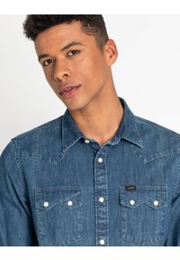 Lee - MĘSKA KOSZULA JEANSOWA LEE RIDER SHIRT DIPPED BLUE L851PLLA. Materiał: jeans #3