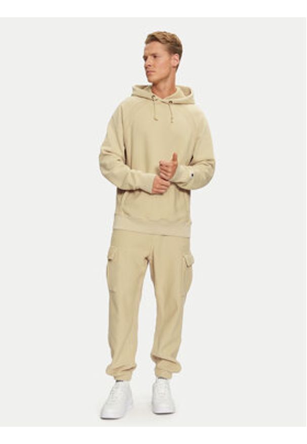Champion Bluza Reverse Weave 218643 Beżowy Regular Fit. Kolor: beżowy. Materiał: bawełna