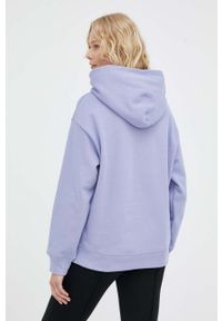 Levi's® - Levi's bluza bawełniana damska kolor fioletowy z kapturem z nadrukiem. Okazja: na spotkanie biznesowe. Typ kołnierza: kaptur. Kolor: fioletowy. Materiał: bawełna. Wzór: nadruk. Styl: biznesowy #4
