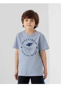 4f - T-shirt chłopięcy (122-164). Kolor: niebieski. Materiał: dzianina, bawełna #1