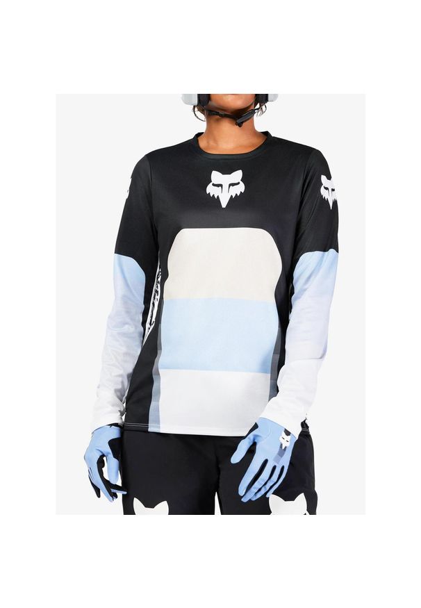 FOX - Bluza rowerowa damska Fox Ranger LS Jersey Grid. Kolor: czarny. Materiał: jersey. Sport: kolarstwo