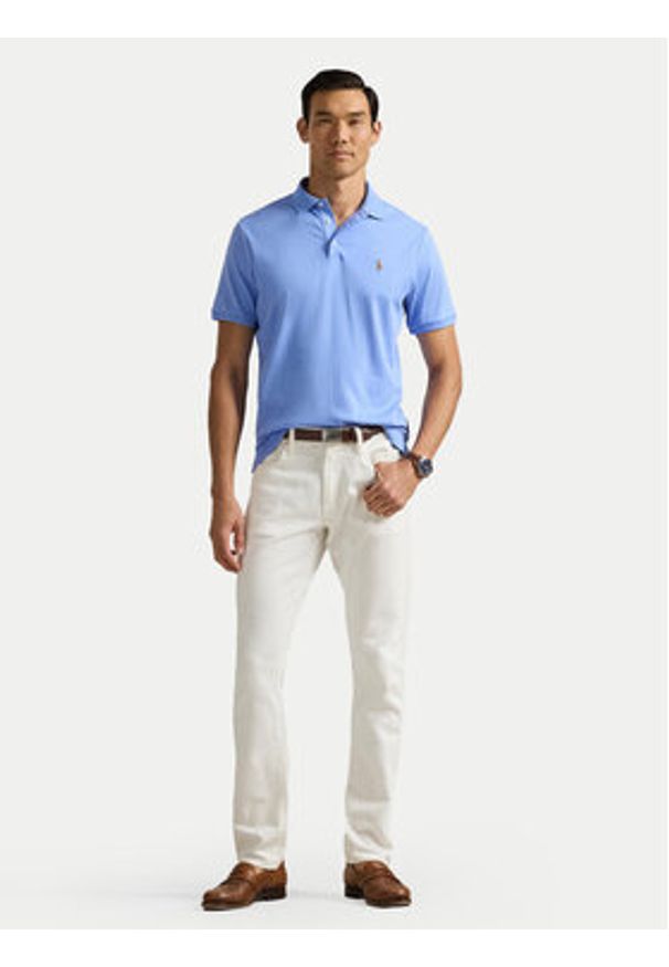 Polo Ralph Lauren Polo 710704319165 Błękitny Slim Fit. Typ kołnierza: polo. Kolor: niebieski. Materiał: bawełna