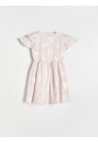 Reserved - Sukienka w kwiaty - pastelowy róż. Kolor: różowy. Materiał: tkanina, bawełna. Wzór: kwiaty