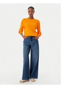 TOMMY HILFIGER - Tommy Hilfiger Sweter Fine WW0WW44993 Pomarańczowy Regular Fit. Kolor: pomarańczowy. Materiał: bawełna #4