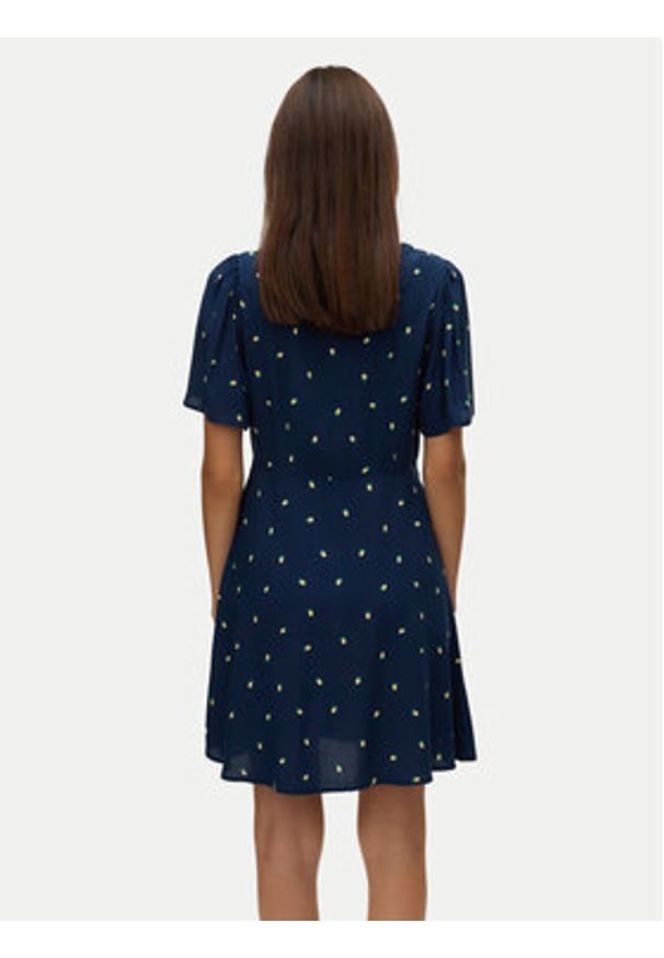 Vero Moda Sukienka letnia Alba 10292845 Granatowy Regular Fit. Kolor: niebieski. Materiał: wiskoza. Sezon: lato