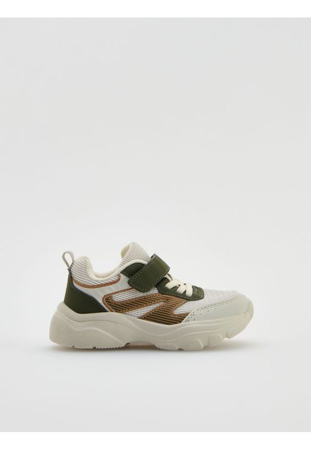 Reserved - Sneakersy na rzepy - złamana biel. Zapięcie: rzepy. Materiał: materiał