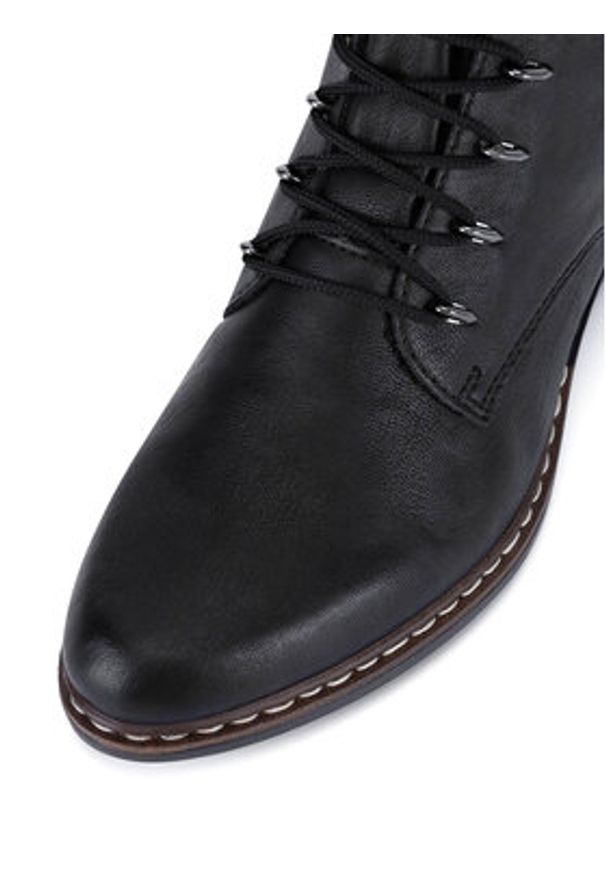 Rieker Trzewiki Y0800-00 Czarny. Kolor: czarny. Materiał: materiał