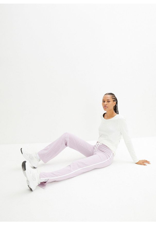 bonprix - Dżersejowe spodnie z bawełny ze stretchem (2 pary). Kolor: czarny. Materiał: jersey, bawełna. Styl: sportowy