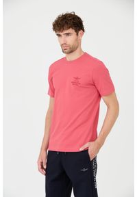 Aeronautica Militare - AERONAUTICA MILITARE Różowy bawełniany męski t-shirt, Rozmiar XXL. Kolor: różowy. Materiał: bawełna #4