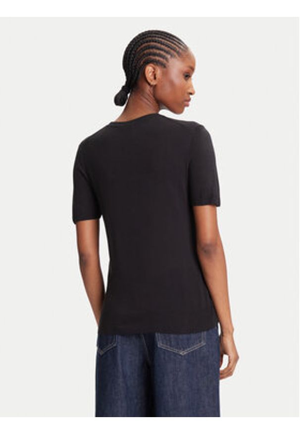 Calvin Klein Sweter LV044A307G Czarny Regular Fit. Kolor: czarny. Materiał: wiskoza