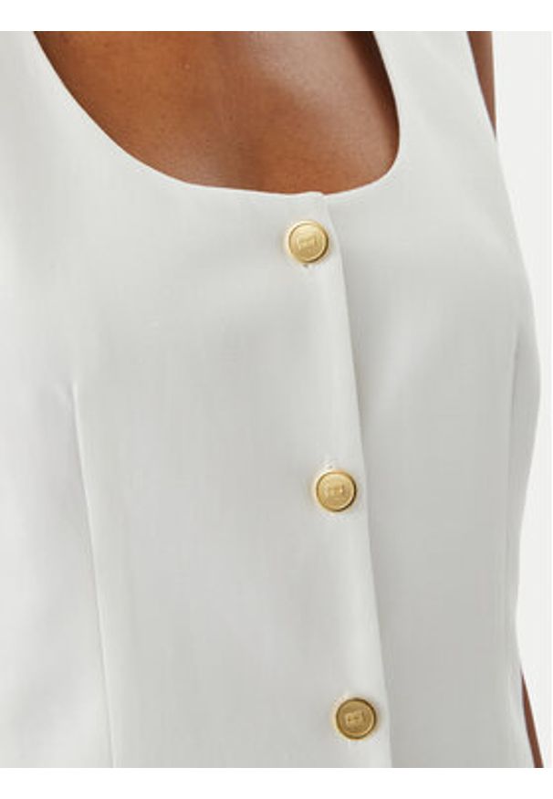 TOMMY HILFIGER - Tommy Hilfiger Top WW0WW49765 Biały Slim Fit. Kolor: biały. Materiał: bawełna