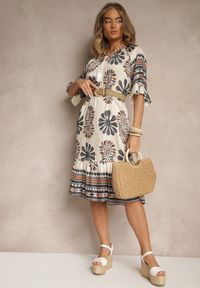Renee - Czarna Pudełkowa Sukienka z Wiskozy w Abstrakcyjny Wzór Revirelle. Kolor: czarny. Materiał: wiskoza. Długość rękawa: krótki rękaw. Sezon: lato. Styl: elegancki #4