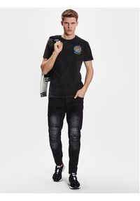 Brave Soul T-Shirt MTS-119PYTHON Czarny Regular Fit. Kolor: czarny. Materiał: bawełna #5
