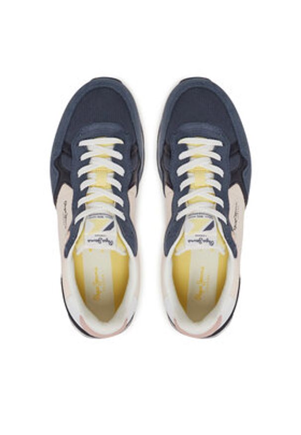 Pepe Jeans Sneakersy Brit Camp W PLS40038 Granatowy. Kolor: niebieski. Materiał: skóra, zamsz