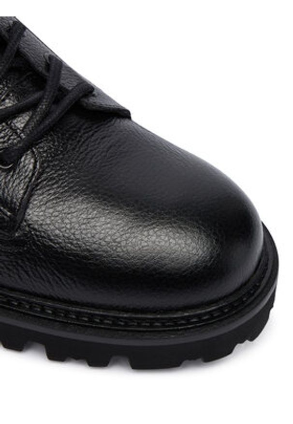 BOSS Trapery Julyo 50552581 Czarny. Kolor: czarny. Materiał: skóra