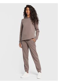 Calvin Klein Spodnie dresowe Micro Logo Essential K20K204424 Brązowy Regular Fit. Kolor: brązowy. Materiał: bawełna #5