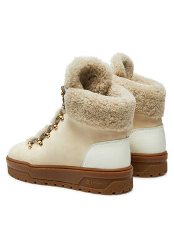 Pollini Botki SA21254H0LTOA10A Écru. Materiał: skóra, nubuk
