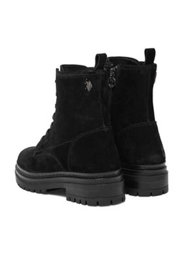 U.S. Polo Assn. Trzewiki CEO-VIZAG002W/EL1 Czarny. Kolor: czarny. Materiał: zamsz, skóra