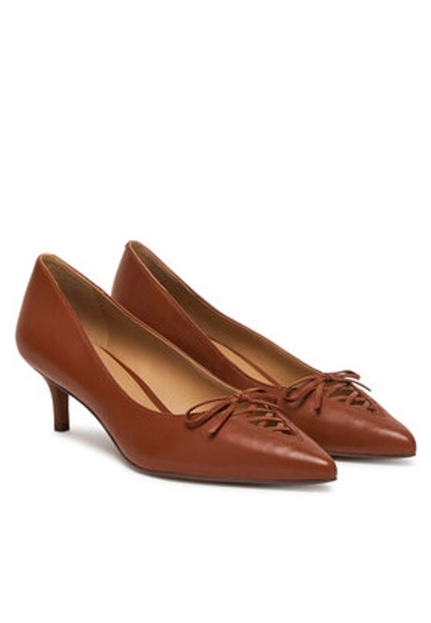 Lauren Ralph Lauren - LAUREN RALPH LAUREN Szpilki 802P06371002 Brązowy. Kolor: brązowy. Materiał: skóra. Obcas: na szpilce