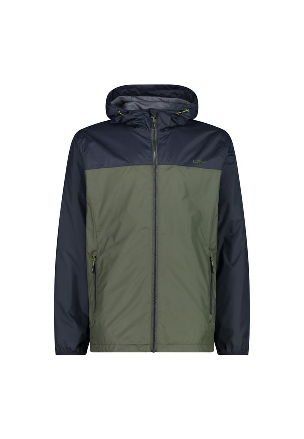 Kurtka przeciwdeszczowa z kapturem CMP. Typ kołnierza: kaptur. Kolor: zielony. Sport: turystyka piesza