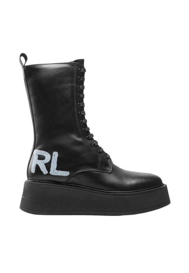 Karl Lagerfeld - KARL LAGERFELD Czarne skórzane botki ZEPHYR, Rozmiar 36. Kolor: czarny. Materiał: skóra
