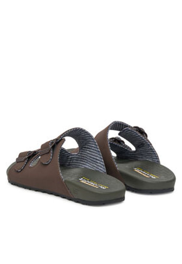 skechers - Skechers Klapki Pelem-Rolento 66042/CHOC Brązowy. Kolor: brązowy. Materiał: skóra