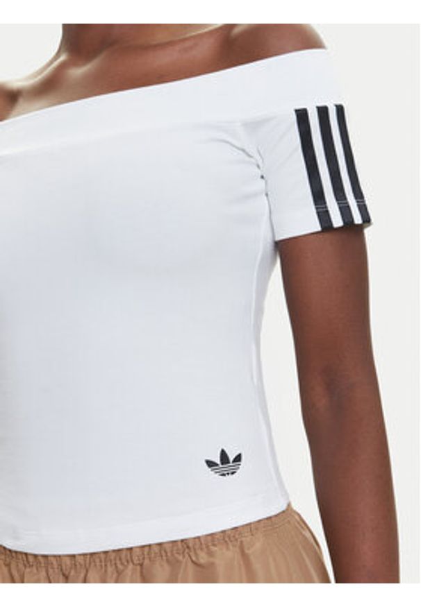 Adidas - adidas Bluzka adicolor Bandeau JV9741 Biały Slim Fit. Kolor: biały. Materiał: bawełna