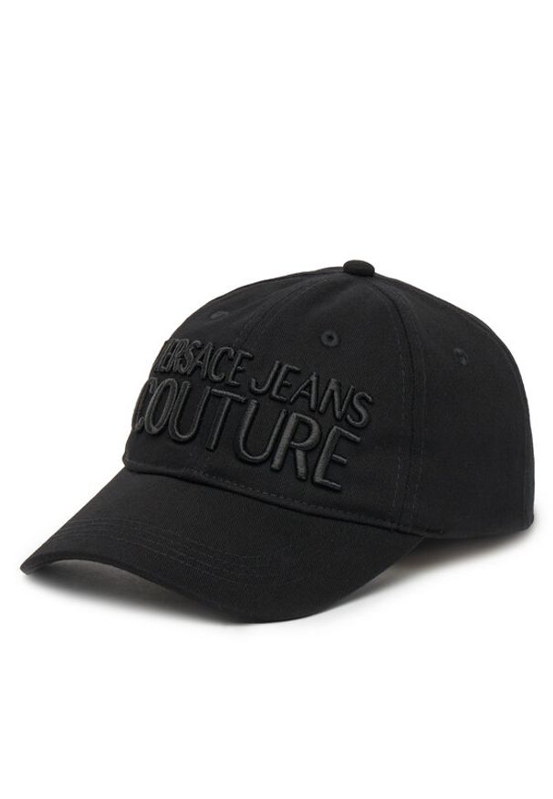 Versace Jeans Couture Czapka z daszkiem 78VAZK32 Czarny. Kolor: czarny. Materiał: bawełna, materiał