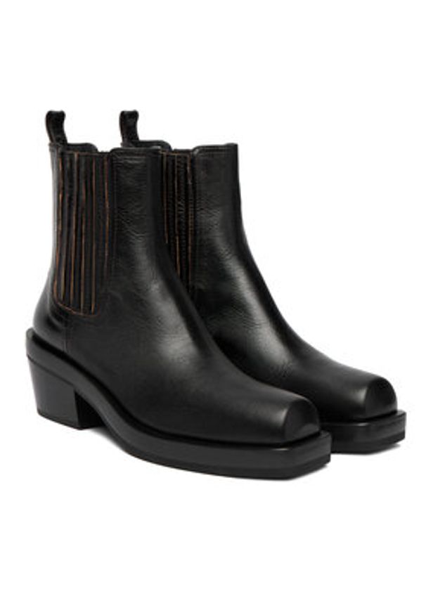 AGL Botki D775508PGAMAZZ0000 Czarny. Kolor: czarny. Materiał: skóra