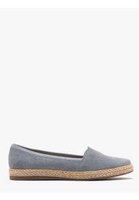 Ryłko - Niebieskie espadryle. Nosek buta: okrągły. Kolor: niebieski. Materiał: welur, skóra. Styl: street